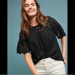 Maeve for Anthropologie Flowey Eyelet Top